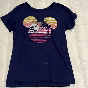 Navy blue sunset Mickey shirt